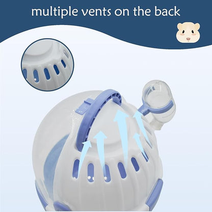 Hamster Carrier Cage Portable_ages Small Animals Carry Travel Case with Water Bottle Plastic Breathable_uinea Pig Outgoing Cage for Dwarf Hamster Ferret Chinchillas Hedgehog (Blue)