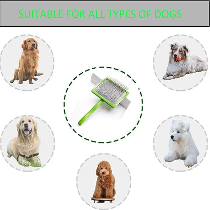 Slicker Dog Brush For Goldendoodles, Poodles, & Any Doodle Mix - Golden Doodle & Poodle Brush - For Medium to Long Hair Breeds - Detangle, Brush, Fluff Like a Pro (Large)