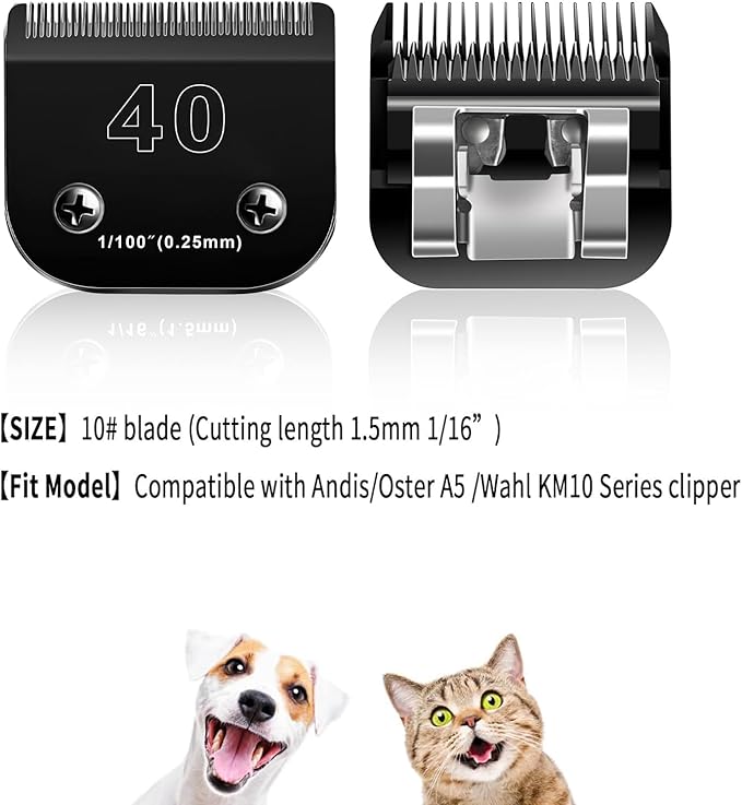 3PACK 40 Blades Dog Grooming Blades Compatible with Ainds/Oster A5/Wahl KM-10 Series Dog Clippers,Detachable Clipper Replacement Bladeï¼_lack