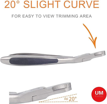 Dog Nail Clipper | Pet Cat Claw Trimmer -Sharp Angled Stainless Steel Blade for Quick Safety -Sturdy Non-Slip Handle -Nail File & Set Box -Professional Tools for Large & Small Pet