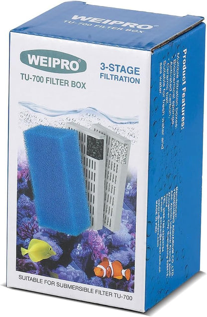Replacement Cartridge for Aquarium UV Filter TU-700 with Aquarium Filter Foam, Active Carbon and Ceramic Ring(TU700-S)
