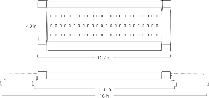 NICREW ClassicLED Gen 2 Aquarium Light, 11 Watts, Dimmable LED Fish Tank Light with 2-Channel Control, White and Blue LEDs, Size 12 to 18 Inch