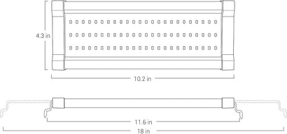 NICREW ClassicLED Gen 2 Aquarium Light, 11 Watts, Dimmable LED Fish Tank Light with 2-Channel Control, White and Blue LEDs, Size 12 to 18 Inch