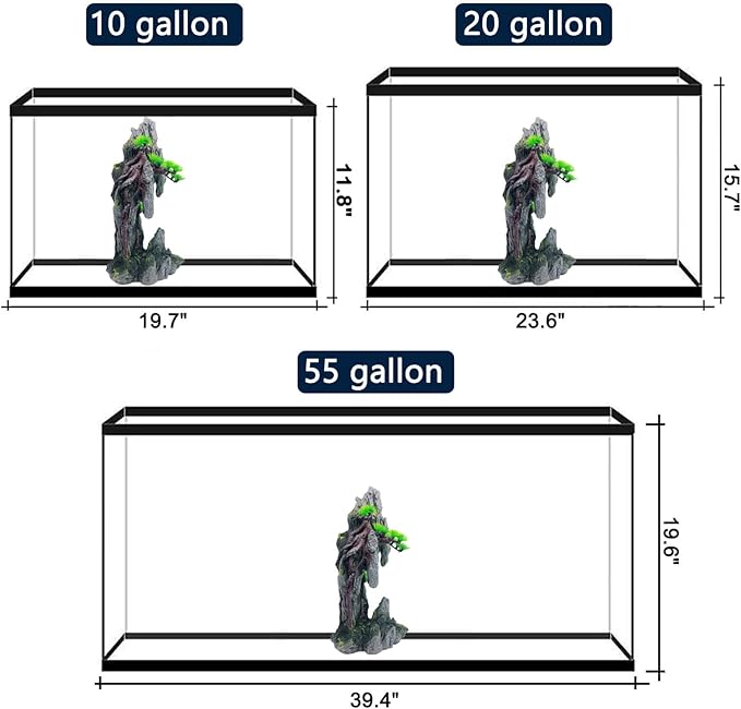 Tall Aquarium Mountain View Stone Decorations Aquarium Ornament Rock Cave Landscape Artificial Mountain Hill View Fish Tank Caves for Betta Hiding Reptile Aquarium Supply