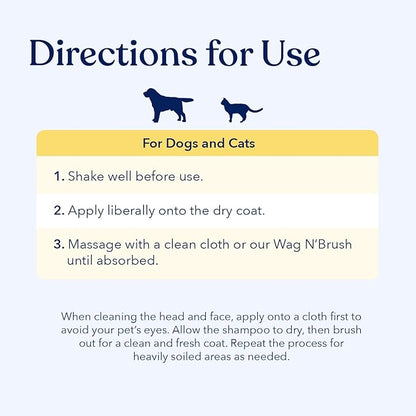 Honest Paws Dog Dry Shampoo - Waterless No Rinse Spray Formula Reducing Itch Cleanse Hydrate Nourish Dry Skin and Smelly Coat Help Decrease Odor Shedding and Allergies - Coconut & Mango - 8 oz