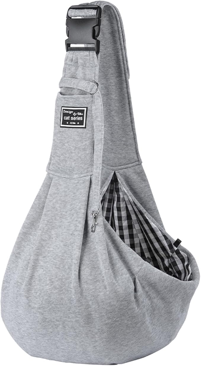 Dog Slings for Small Dogs,Adjustable Puppy Cat Sling Mesh Hands Free Chest Bag Escape Proof for Small Pet 10lbs Daily Walk,Outdoor Activity (Grey)