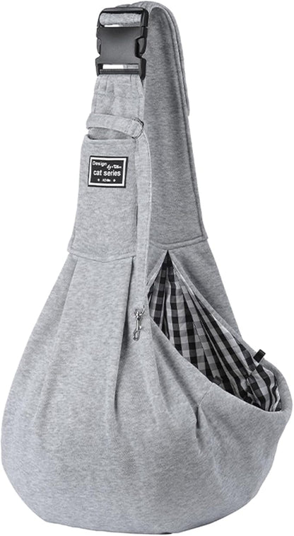 Dog Slings for Small Dogs,Adjustable Puppy Cat Sling Mesh Hands Free Chest Bag Escape Proof for Small Pet 10lbs Daily Walk,Outdoor Activity (Grey)