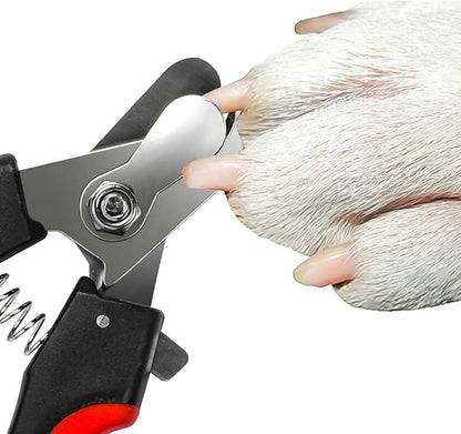 Dog Nails Clippers Trimmer with Safety Guard to Avoid Over-Cutting, Razor Sharp Blades with Bonus Dog Nail File, Cat Claw Clippers with Sturdy Non Slip Handles for Pets Dog Catï¼_ed & Blackï¼
