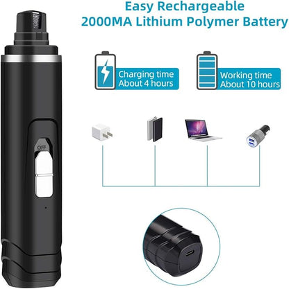 ENJOY PET Dog Nail Grinder, Dog Nail Trimmers, Cat Nail Grinder with Professional 2-Speed 3 Grooming Options for Small Medium Large Dog Cat