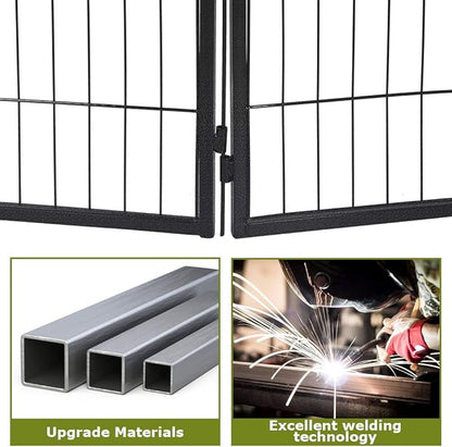 FDW "Pet Playpen 8 Panel 24â€32â€40â€ inch Indoor & Outdoor Folding Metal Exercise Pen & Pet Playpen Puppy Cat Exercise Fence Barrier Playpen Kennel (24"", Hammigrid)