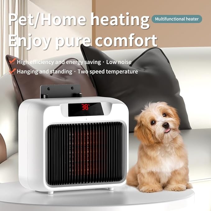 600W Dog House Heater,Anti-Bite Cord Heated Dog House,Wall-Mounted Dog Heater,Outdoor Dog Heater Keep Your Pet Warm and Happy UL Tested for Safety (white)