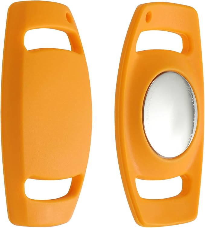 Airtag Dog Collar Holderï¼_nti-Lost Silicone Case Accessories for Air Tag GPS Trackingï¼_ompatible with Dogs Cats Pets Collar (1 Pack, Yellow)