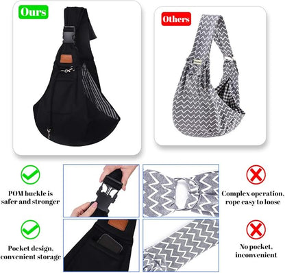 FDJASGY Small Dog Sling Cat Carrier Adjustable Strap Hands Free Reversible Pet Puppy Travel Bag Backpack for Outdoor Travel