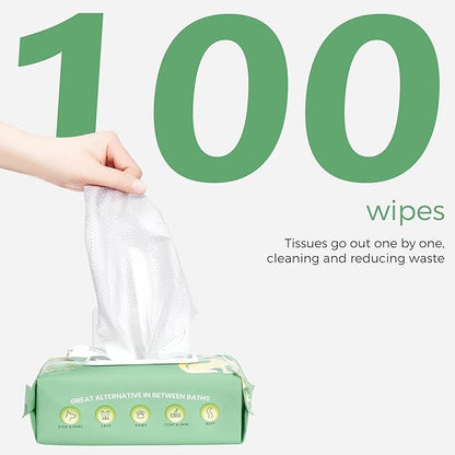 Dog Wipes, 100 Count Pet Grooming Wipes, Conditioning Shine Coat, Cleaning and Deodorizing, Pet Wipes for Dogs & Cats, for Sensitive Skin (Jasmine)