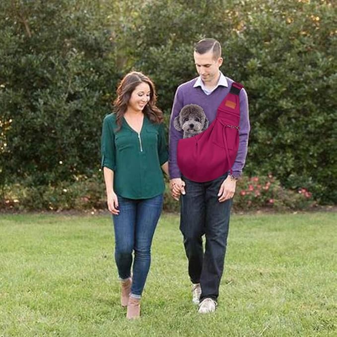 FDJASGY Small Dog Sling Cat Carrier Adjustable Strap Hands Free Reversible Pet Puppy Travel Bag Backpack for Outdoor Travel