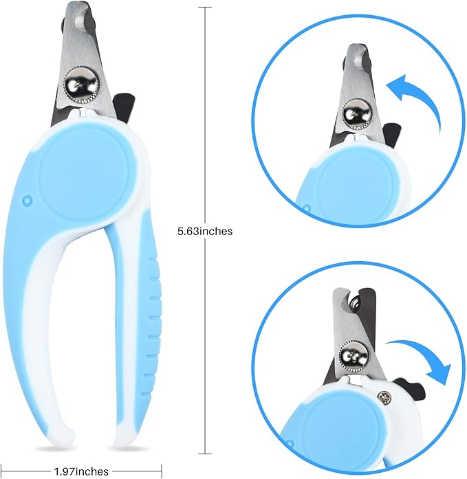 Pet Nail Clippers, Dog Nail Trimmers with Safety Guard to Avoid Excessive Cutting Nails, Dog Grooming Clippers has a Variety of Colors Suitable for Dogs, Cats and Other Petsï¼_lueï¼
