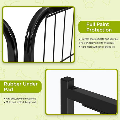 BestPet | Dog Playpen | 24 Inch, 6 Panels | Heavy Duty Metal Pet Exercise Pen | Indoor Outdoor Fence Panels | Rust-Resistant, Removable, Tool-Free Setup | Anti-Skid, Expandable Design