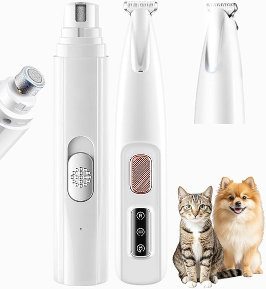 Dog Nail Grinder, Dog Paw Trimmer Quite, 2-Speed Pet Nail Grinder for Dogs, Efficient Paw Trimmer for Dogs, Professional Dog Cat Pet Nail Grinder and Paw Trimmer Grooming Kit for Eyes, Ears and Feet