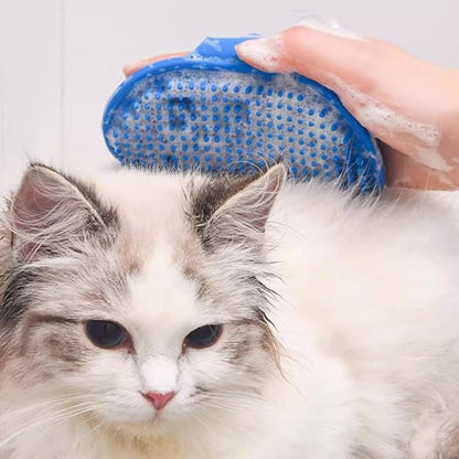 2 Piece Dog Brush, Dog Brush Bath with Adjustable Ring Handle, Dog Brush for Shedding, Dog Grooming Brush,Pet Shampoo Bath Brush with Massage for Dogs and Cats (Red/Green)