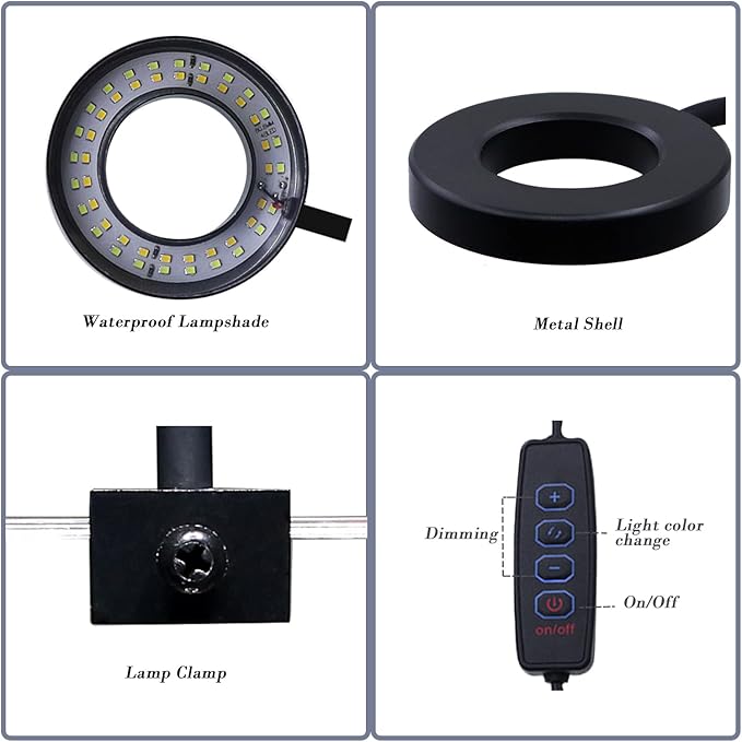 Upgraded Aquarium Light Clip On Fish Tank LED Light Small USB Light Dimmer Multi-Color White+Warm Yellow+Yellow 1 to 5 Gal (Adapter NOT Included, No Timer)