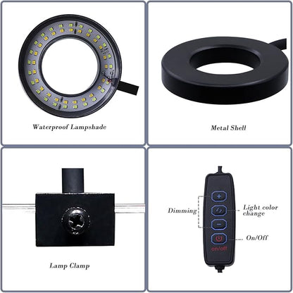 Upgraded Aquarium Light Clip On Fish Tank LED Light Small USB Light Dimmer Multi-Color White+Warm Yellow+Yellow 1 to 5 Gal (Adapter NOT Included, No Timer)