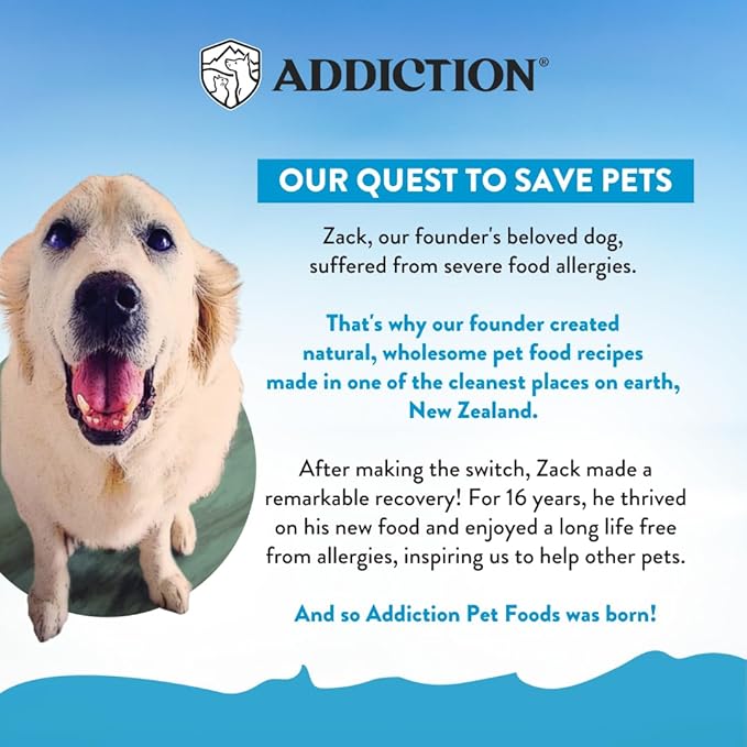 Addiction Salmon Bleu Grain-Free Dry Dog Food Formula - New Zealand King Salmon, Probiotic-Rich Fruits & Vegetables, Fish Oil for Healthy Skin & Coat, Ideal for Dogs of All Life Stages 4lb