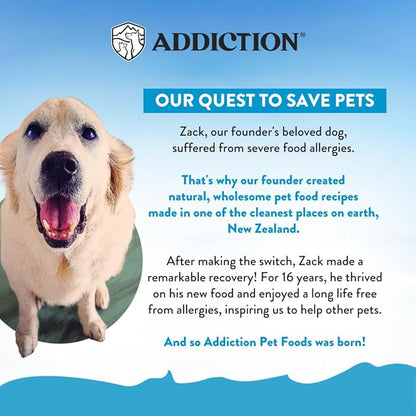 Addiction Salmon Bleu Grain-Free Dry Dog Food Formula - New Zealand King Salmon, Probiotic-Rich Fruits & Vegetables, Fish Oil for Healthy Skin & Coat, Ideal for Dogs of All Life Stages 4lb