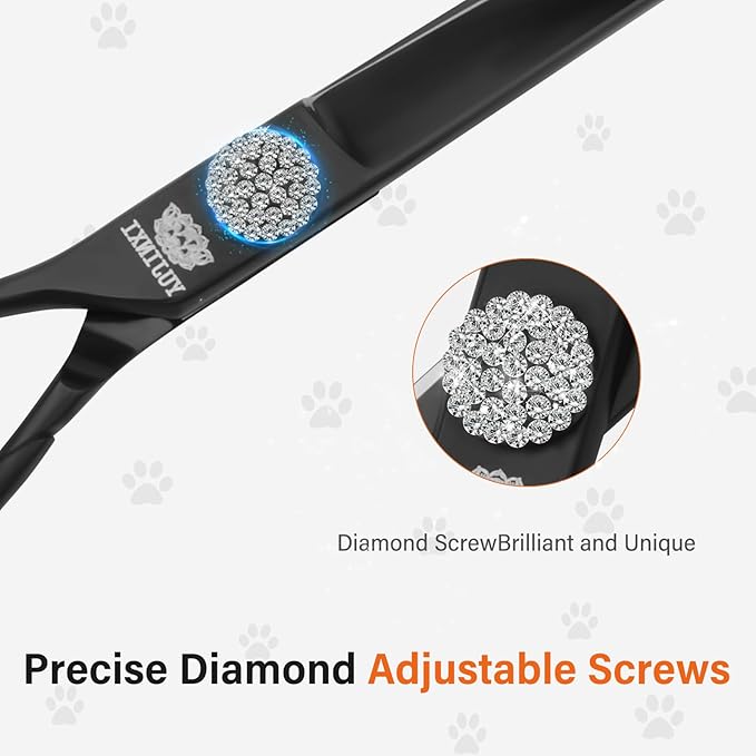 7.0 Curved Dog Grooming Scissors  Sharp Pet Hair Trimming Shears for Face, Ears & Paws | Precision Tool for Professional Groomers