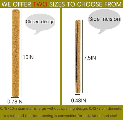 12Pcs Sand Perch Covers for Birds - Large Bird Perch Covers 10" Long x 0.78" Diameter Bird Perches for Parakeets, Lovebirds, Parrotlets, Canaries and Other Small Birds(Yellow, 12pcs 10" x 0.78")