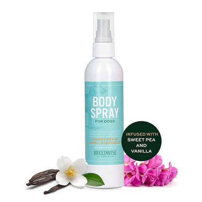 Dog Perfume Spray, Long-Lasting Dog Body Spray with Sweet Pea and Vanilla Infusion, Refreshing Mist, 8 fl oz