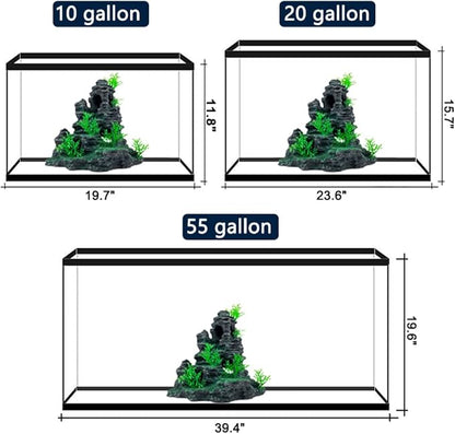 Aquarium Decoration Large and Tall for Fish Tank Rock Thematic Ornaments Aquarium Mountain View Stone Ornaments Aquarium Decor Tree House Cave Fish Tank Decorations - Large