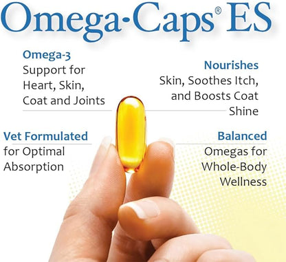 Omega-Caps ES for Large & Giant Dogs - Omega 3, Vitamins, Minerals, Antioxidants - Support Immune System, Joints, Heart, and Brain - 250 Softgel Capsules
