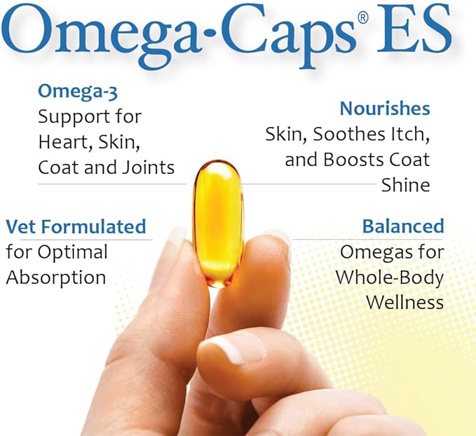 Omega-Caps ES for Large & Giant Dogs - Omega 3, Vitamins, Minerals, Antioxidants - Support Immune System, Joints, Heart, and Brain - 250 Softgel Capsules