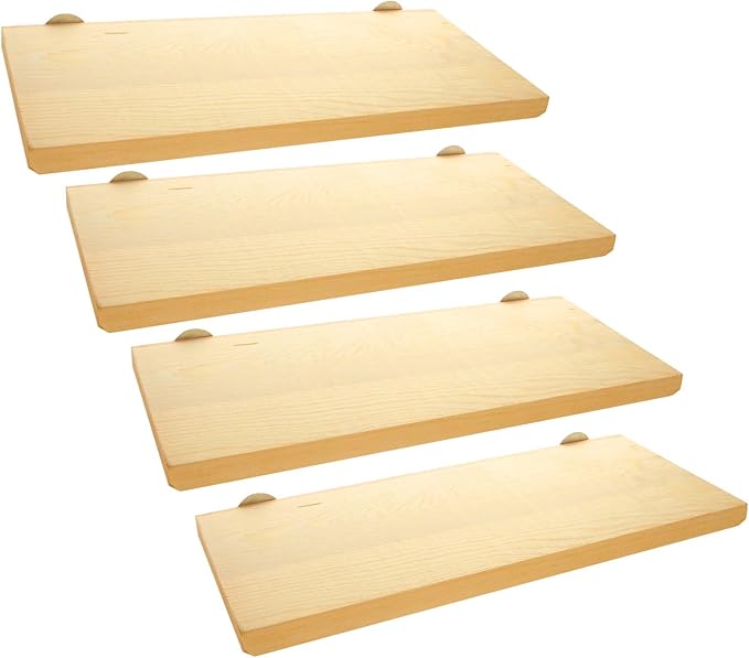 4 Pack 5 x 12 Inches Bird Perches - Natural Wooden Flat Bird Perch - Rectangle Bird Perch Stand Platform for Parrot, Budgies, Parakeet, Cockatiels, Conure, Lovebirds