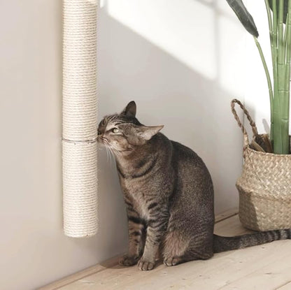 34" Wall Mounted Cat Scratcher, Sisal Scratching Post