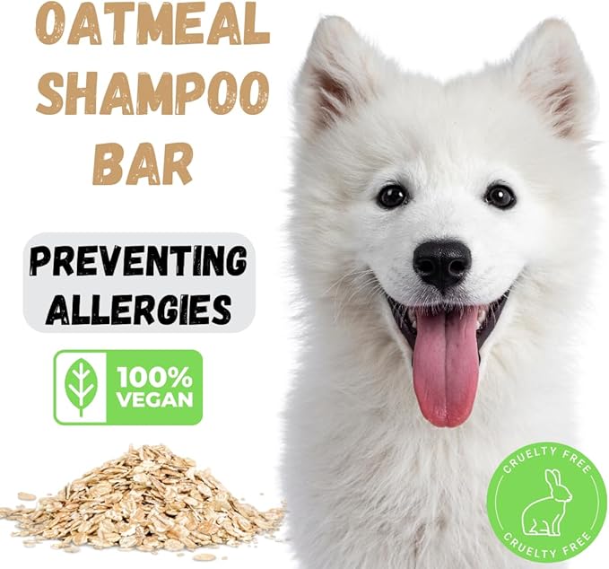 3 Bars - Whitening Dog Shampoo Bar with Charcoal – White Dog Shampoo with Natural Ingredients for Sensitive Skin
