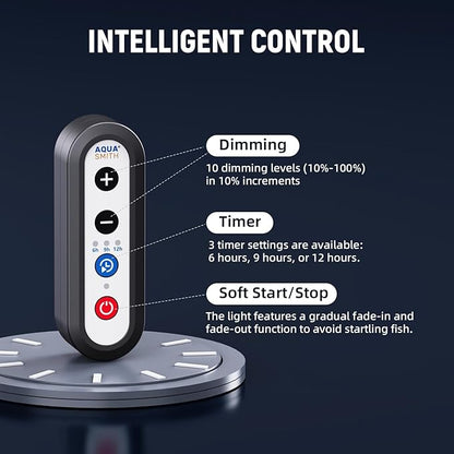 Aquarium Light,Fish More Red Water is Not,Specific Full Spectrum Fish Tank Light,Comes with Two Mounting Brackets, Timing Function, Memory Feature, Adjustable Brightness, IP68 (22IN)