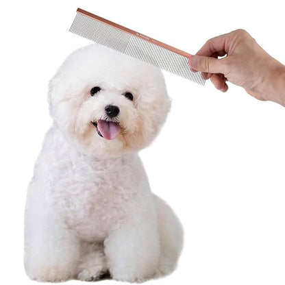 2-in-1 Greyhound Comb for Dogs, Meler Greyhound Comb (Half Curved/Coarse), 86 Stainless Steel Pins Dog Comb, Aluminum 24.5cm Handle, Lightweight, Remove Dogs Eye Debris, Fur Tangle Free