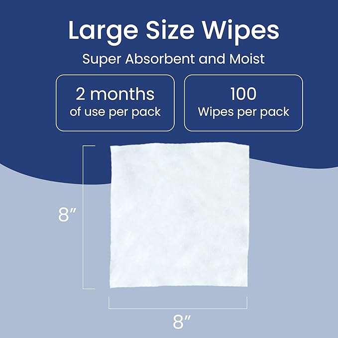 Made in USA Premium Pet Wipes with All Natural Ingredients for Dogs & Cats, Body, Ears, Face, Butt & Paws - 8x8 Inch Large - Unscented, Ultra Thick, Hypoallergenic & Alcohol-Free (4 Packs (400 pcs))