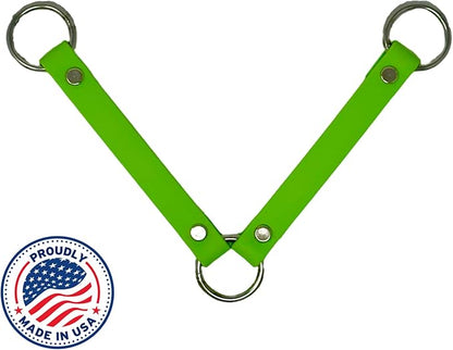 SparkDog Collars Dog Crate Fan Hanger, HotDawg Utility Strap, BioThane Ryobi P3320 Fan Hanger for Ruffland Dog Kennel, Bucket Holder Utility Strap - Made in The USA (Green/Green)