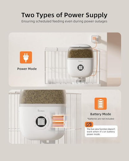 Hanging Rabbit Feeder, Programmable Automatic Pet Feeder with Dry Food Dispenser, Desiccant Bag and Portion Control for Rabbits Cats and Small Animals