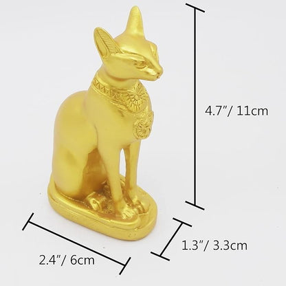 Aquarium Ancient Egypt Fish Tank Decorations Cat Goddess Bastet Reptile Turtle Lizard Spider Tanks Terrarium Egyptian Temple Décor Ornament Pet Gold