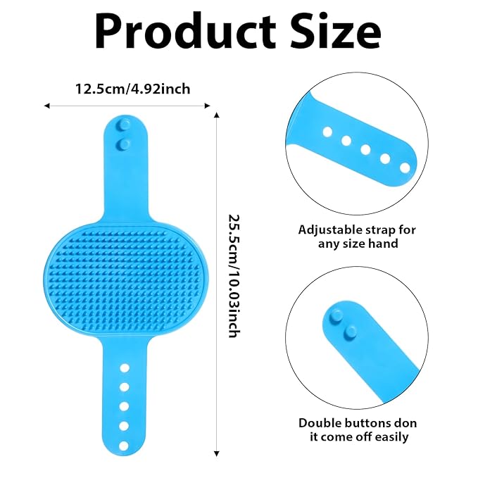 3pcs Rubber Curry Brush, Silicone Dog Brushes, Pet Shampoo Brush with Adjustable Ring Handle for Short Long Haired Dogs Cats,Grooming Soothing Massage Brushes Dog Hair 3 Color