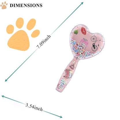 Small Dog Brush, Soft Dog Grooming Brush for Shih Tzus, Yorkies, Maltipoos, Maltese, Love Shape Puppy Massaging Pet Hair Brush, Cat Brush, for Small Dogs Cats of All Hair Types (Rose Pink)