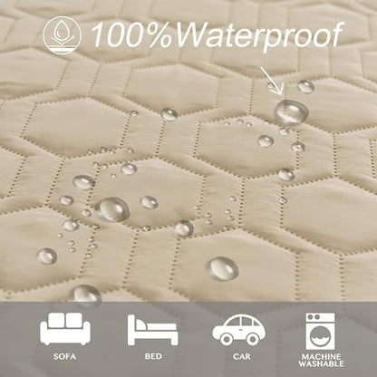 Waterproof and Non-Slip Dog Bed Cover and Pet Blanket Sofa Pet Bed Mat ï¼_ar Incontinence Mattress Protectors Furniture Couch Cover for Most Cats Dogs,Petsï¼82x102-Beigeï¼