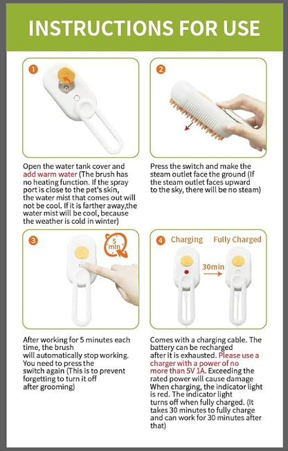 2024 Multifunctional Pet Brush for Detangling and Hair Removal - 3-in-1 Grooming Comb with Massage Function for Cats and Dogs (Khaki)