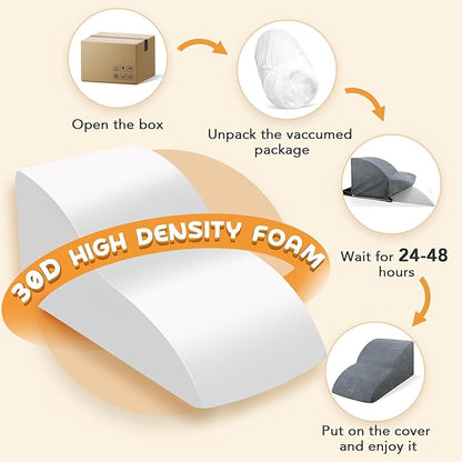 Mestuel Extended Dog Stairs Steps for Couch Sofa Bed, 2 Steps Dog Stairs Ramp for Small Old Joint Injury Dogs Cats Easy Access, Pet Stairs with High Density Foam& Nonslip Bottom, Lint Roller, Gray