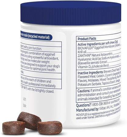 Advanced Joint Support Supplement for Small Dogs - Hip and Joint Support - Dog Joint Supplement - Hip and Joint Supplement Dogs - 120 Soft Chews (by Virbac)
