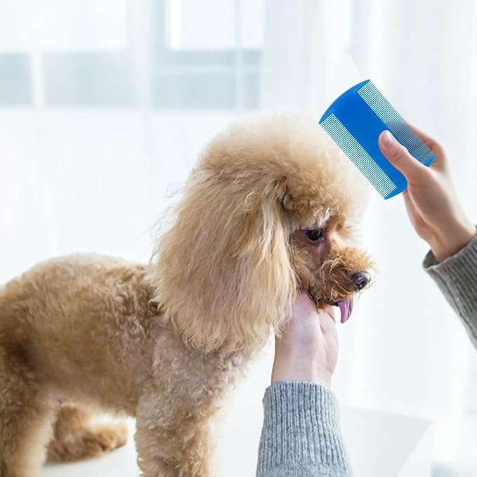 Double Sided Fine Tooth Comb for Adults Dog Cat Pet's Long, Short, Fine, Thick Hair(4 Pack)