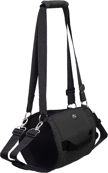 Dog Carry Sling, Emergency Backpack Pet Legs Support & Rehabilitation Dog Lift Harness for Nail Trimming, Dog Carrier for Senior Dogs Joint Injuries, Arthritis, Up and Down Stairs(M, Black)